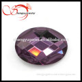 oval faceted cut purple mirror glass loose gemstone